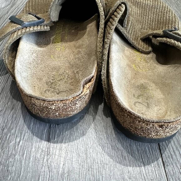 Birkenstock Boston Clogs 25th Anniversary Mules SZ: 41 W 10 M 8 Corduroy Leather - Picture 10 of 11